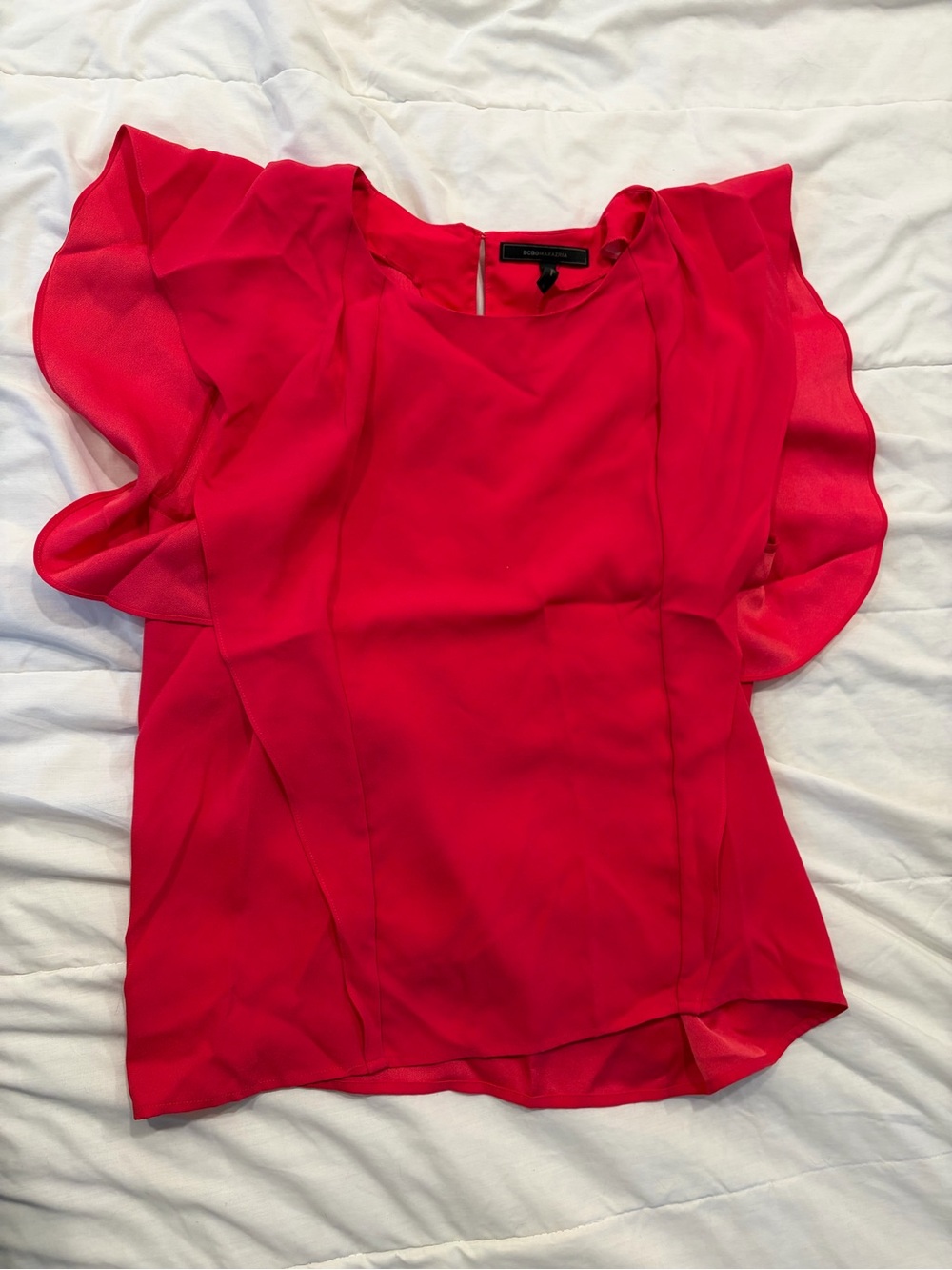 BCBG Flutter Sleeve Blouse